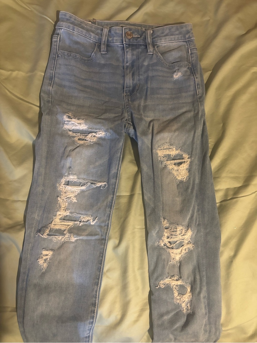 American Eagle Outfitters Light Blue Ripped Skinny Jeans